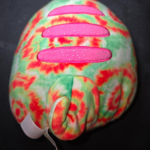 Squishmallow Winifred Chameleon Plush Red/Green Tie Dye Kellytoy Stuffed 8 in - Picture 4 of 8